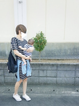 「アイテム（ロンパース）」を使った、Fukuco✯さん（レディース・164cm）の夏コーディネート