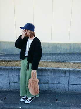 「アウターフェス2017」｜「アイテム（その他）」を使った、Fukuco✯さん（レディース・164cm）の冬コーディネート