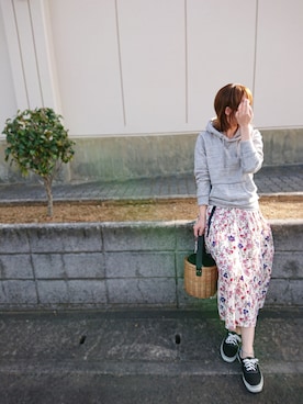 「Factor=（ファクターイコール）のアイテム（スカート）」を使った、Fukuco✯さん（レディース・164cm）の春コーディネート