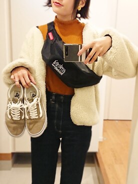 「SpRay（スプレイ）のアイテム（ブルゾン）」を使った、Fukuco✯さん（レディース・164cm）の冬コーディネート