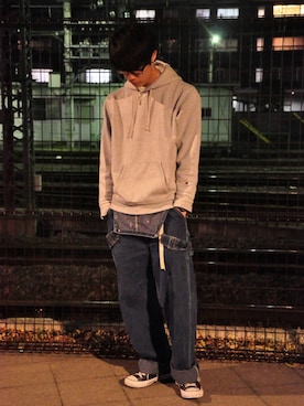 「オールスター」｜「アイテム（サロペット/オーバーオール）」を使った、Kokiさん（メンズ・181cm）の春コーディネート