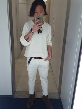 「Anderson's（アンダーソンズ）のアイテム」を使った、Ryohsukeさん（メンズ・169cm）の冬コーディネート