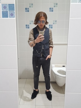 「NEIL BARRETT（ニールバレット）のアイテム（トップス）」を使った、Ryohsukeさん（メンズ・169cm）の春コーディネート