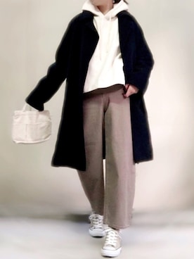 「SENSE OF PLACE by URBAN RESEAR」｜「アイテム（チェスターコート）」を使った、ange⭐︎さん（レディース・165cm）の冬コーディネート