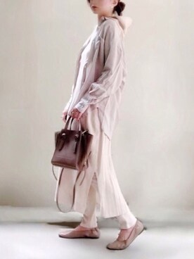 「MAYSON GREY（メイソングレイ）の【socolla】バックプリーツワンピース（ワンピース）」を使った、ange⭐︎さん（レディース・165cm）の春コーディネート