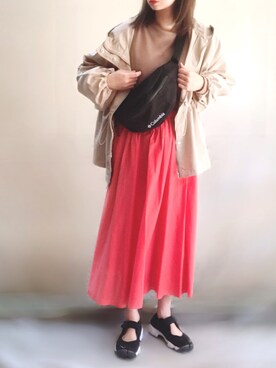 ange⭐︎さんの「【WEB限定】【Gigi】綿シルクロングスカート」を使ったコーディネート