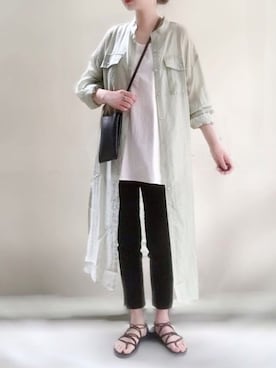 「リップスター」｜「アイテム（シャツワンピース）」を使った、ange⭐︎さん（レディース・165cm）の春コーディネート