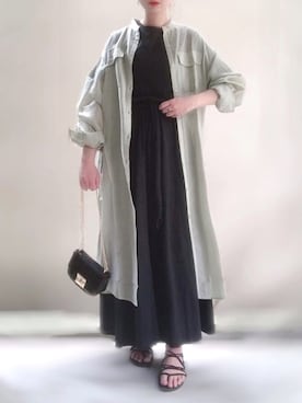 「リップスター」｜「アイテム（シャツワンピース）」を使った、ange⭐︎さん（レディース・165cm）の春コーディネート
