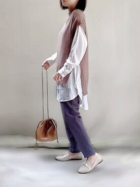 「AmbreNeige」｜「アイテム（ローファー）」を使った、ange⭐︎さん（レディース・165cm）の秋コーディネート