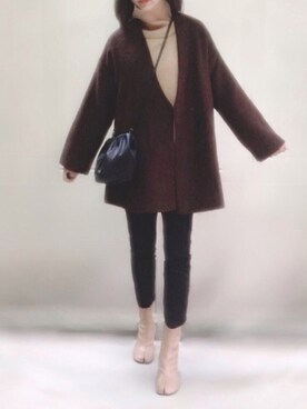 「スキニー」｜「アイテム（ノーカラージャケット）」を使った、ange⭐︎さん（レディース・165cm）の秋コーディネート