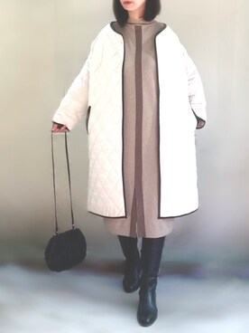 「socolla（ソコラ）のアイテム（その他アウター）」を使った、ange⭐︎さん（レディース・165cm）の秋コーディネート