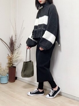 「MEDE19F（メデジュウキュウ）のアイテム（バッグ）」を使った、ange⭐︎さん（レディース・165cm）の冬コーディネート