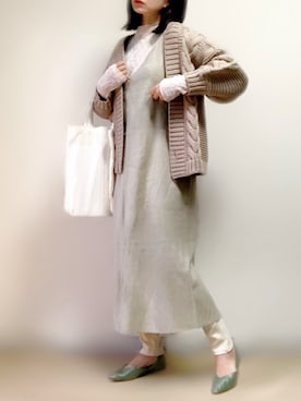 「ペールトーン」｜「アイテム（ワンピース/ドレス）」を使った、ange⭐︎さん（レディース・165cm）の冬コーディネート