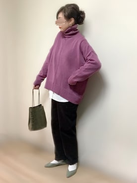 「MEDE19F（メデジュウキュウ）のアイテム（バッグ）」を使った、ange⭐︎さん（レディース・165cm）の冬コーディネート