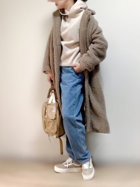 「URBAN RESEARCH Sonny Label（アーバンリサーチサニーレーベル）のポンチルーズパーカー2（Tシャツ/カットソー）」を使った、ange⭐︎さん（レディース・165cm）の冬コーディネート