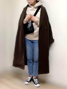 「Ambre Neige（アンブルネージュ）のアイテム（チェスターコート）」を使った、ange⭐︎さん（レディース・165cm）の冬コーディネート