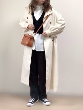 「ap retro（アプレトロ）のストレートデニムパンツ【ZOZO限定アイテム】（デニムパンツ）」を使った、ange⭐︎さん（レディース・165cm）の冬コーディネート