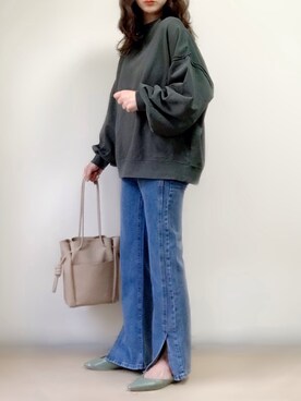 「アンブルネージュ」｜「アイテム（スウェット）」を使った、ange⭐︎さん（レディース・165cm）の冬コーディネート