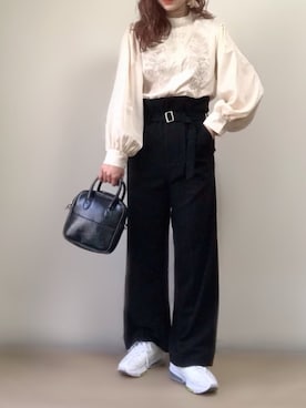 「Happy John（ハッピージョン）のアイテム（スラックス）」を使った、ange⭐︎さん（レディース・165cm）の春コーディネート