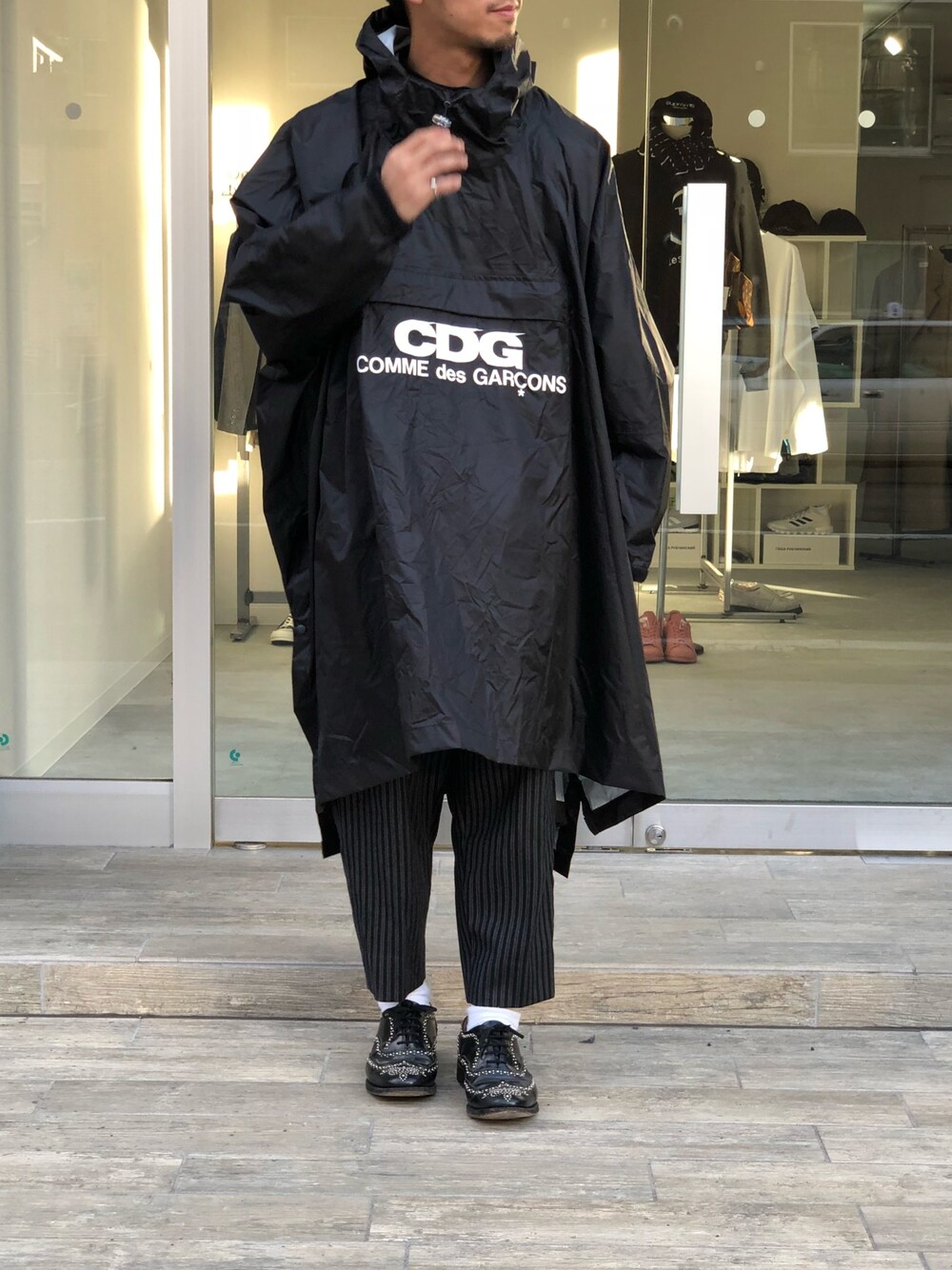 CDG COMME des GARCONS ビッグ ナイロン コート ポンチョ - ナイロン 