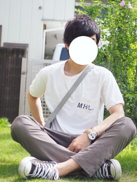 「Right-on（ライトオン）のアイテム（チノパンツ）」を使った、りょうさん（メンズ・174cm）の夏コーディネート