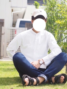 「BASECONTROL（ベースコントロール）のアイテム（帽子）」を使った、りょうさん（メンズ・174cm）の夏コーディネート