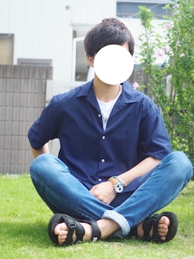 「アイテム（バングル/リストバンド）」を使った、りょうさん（メンズ・174cm・20代）の夏コーディネート