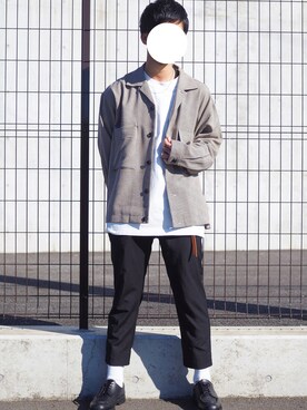 「Hender Scheme（エンダースキーマ）のアイテム（ベルト）」を使った、りょうさん（メンズ・174cm）の冬コーディネート