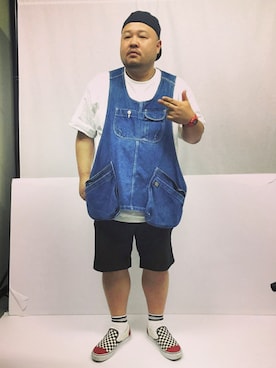 「snowpeak」｜「アイテム（その他アウター）」を使った、意識高い系デブさん（メンズ・172cm）の夏コーディネート