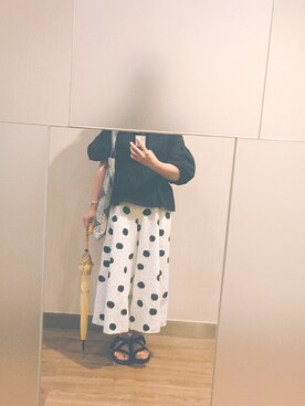 「ehka sopo（エヘカソポ）のアイテム（トップス、ブラック系）」を使った、肥腻腻さん（レディース・163cm）の夏コーディネート
