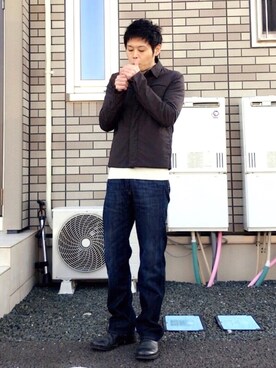 「HUGO BOSS（ヒューゴボス）のアイテム（デニムパンツ）」を使った、mino さん（メンズ・168cm）の冬コーディネート