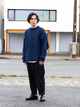 「Scye（サイ）のアイテム（シャツ/ブラウス）」を使った、mino さん（メンズ・168cm）の秋コーディネート