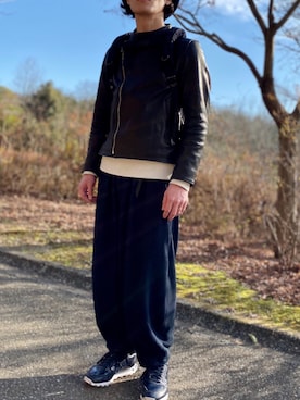 「アイテム（スウェット）」を使った、mino さん（メンズ・168cm・30代）の冬コーディネート
