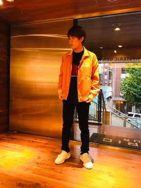 「スキニー」｜「アイテム（スタジャン）」を使った、hyshmt04さん（メンズ・180cm）の秋コーディネート