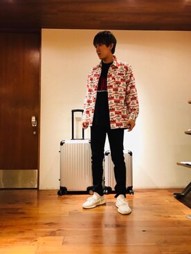 「アイテム（カバーオール、レッド系）」を使った、hyshmt04さん（メンズ・180cm）の秋コーディネート