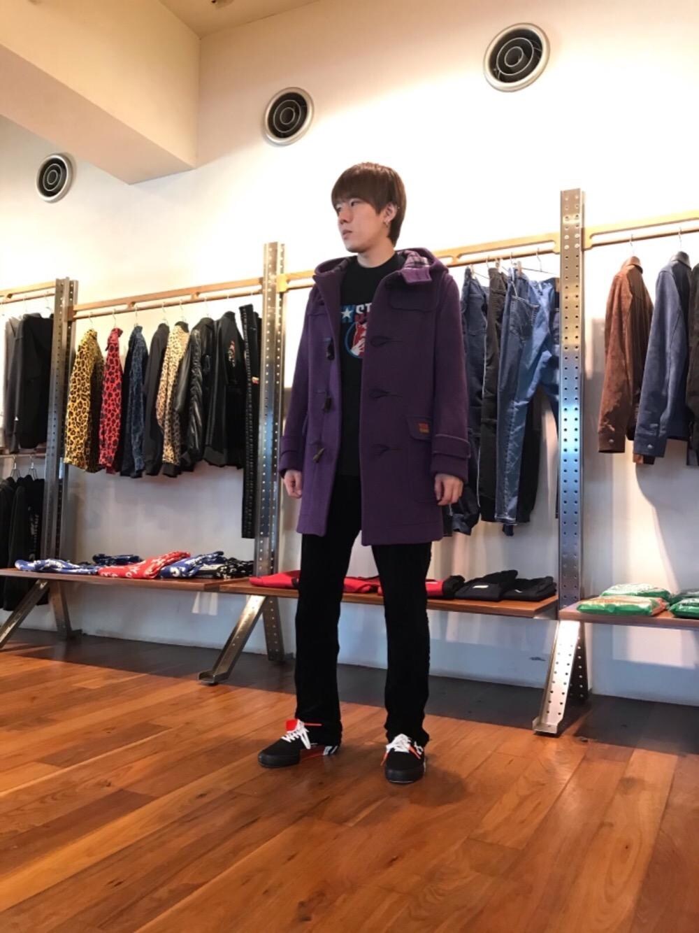 「ストリート、Hysteric Glamour、ヒステリックグラマー、秋コーデ、秋アウター」｜「HYSTERIC GLAMOURのEVIL STAR リブ付ロングスリーブTシャツ（Tシャツ/カットソー、ブラック系）」を使った、hyshmt04さん（メンズ・180cm）の秋コーディネートの1枚目の写真