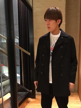 「HYSTERIC GLAMOUR（ヒステリックグラマー）のアイテム（ピーコート）」を使った、hyshmt04さん（メンズ・180cm）の冬コーディネート