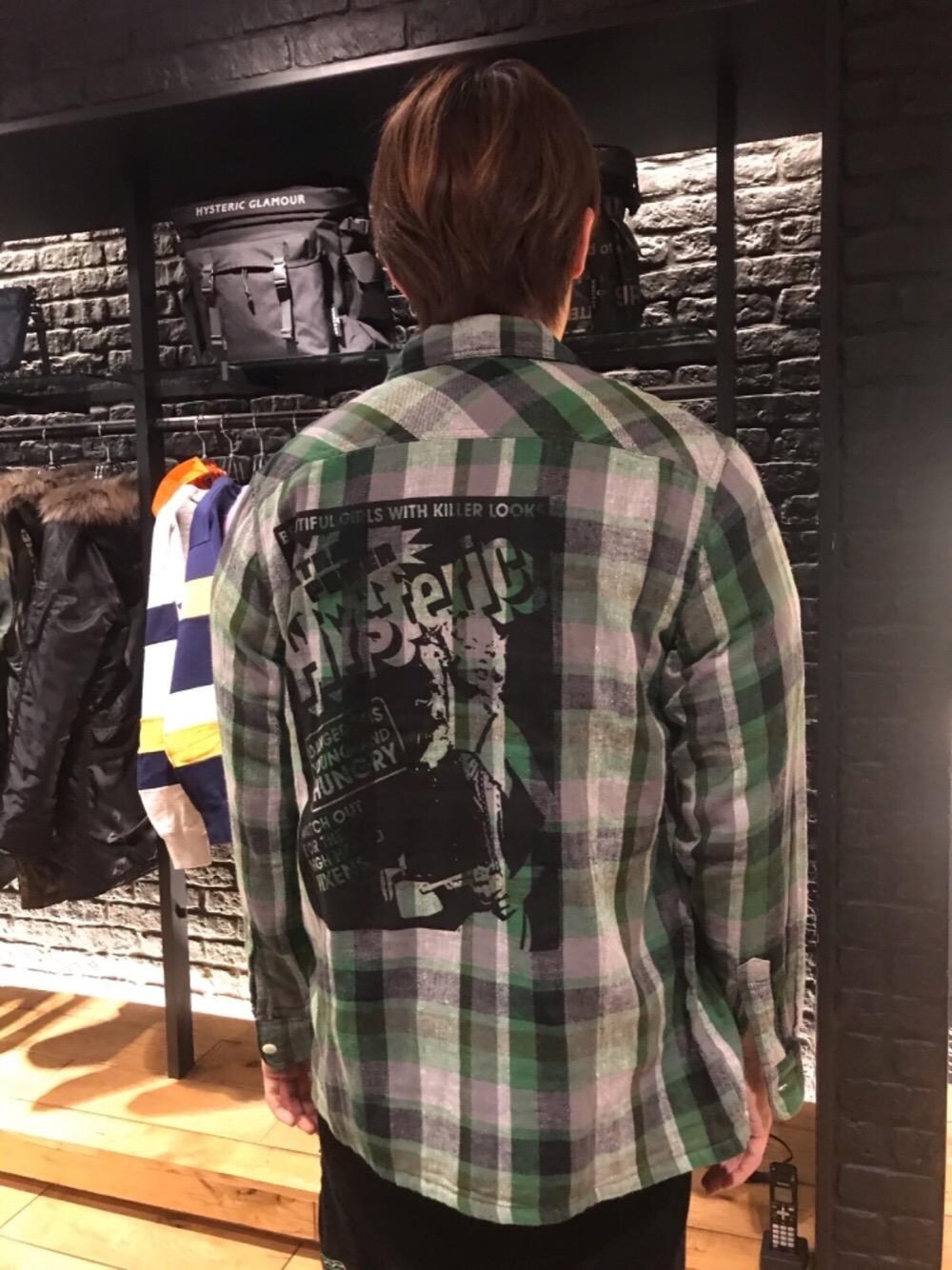 「春コーデ、アメカジコーデ」｜「HYSTERIC GLAMOURのTHRILLS AND DELIGHTS ワークシャツ（シャツ/ブラウス、グリーン系）」を使った、hyshmt04さん（メンズ・180cm）の冬コーディネートの1枚目の写真
