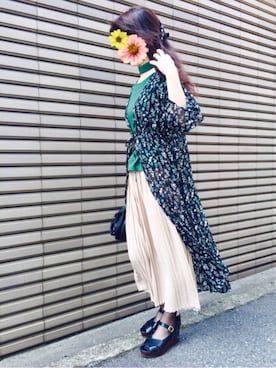 「チョーカートップス」｜「アイテム（その他）」を使った、maju☆*:.｡. ♪さん（レディース・161cm）の春コーディネート