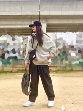 「テープロゴ」｜maju☆*:.｡. ♪さん（レディース・161cm）の冬コーディネート