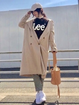 「LEE」｜「アイテム（トレンチコート）」を使った、maju☆*:.｡. ♪さん（レディース・161cm）の春コーディネート