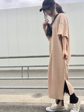 「MODE ROBE（モードローブ）のアイテム（ピアス（両耳用））」を使った、maju☆*:.｡. ♪さん（レディース・161cm）の夏コーディネート