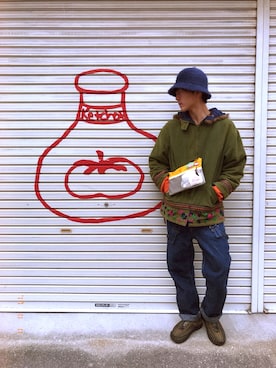「orSlow（オアスロウ）のアイテム（オールインワン・サロペット）」を使った、99'28'03Kさん（メンズ・174cm）の秋コーディネート