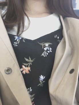 「KBF（ケイビーエフ）のBIGフーディコート（その他アウター）」を使った、aoさん（レディース・156cm）の春コーディネート