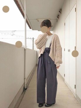 「Crisp（クリスプ）のアイテム（サロペット/オーバーオール）」を使った、とつさん（レディース・153cm）の春コーディネート