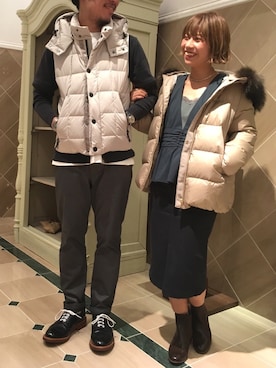 「カップルコーデ」｜nano・universe 阿倍野 STAFFさん（レディース・151cm）の秋コーディネート