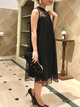 「kaene（カエン）のアイテム（ワンピース）」を使った、nano・universe 阿倍野 STAFFさん（レディース・151cm）の秋コーディネート