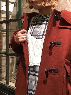 「NANO universe（ナノユニバース）のアイテム（ダッフルコート）」を使った、nano・universe 阿倍野 STAFFさん（レディース・151cm）の冬コーディネート