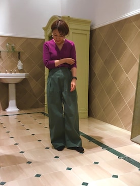 「アイテム（イヤリング）」を使った、nano・universe 阿倍野 STAFFさん（レディース・153cm）の夏コーディネート