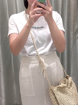 「GU（ジーユー）のアイテム（スカート、ベージュ系）」を使った、ナオさん（レディース・146cm）の冬コーディネート